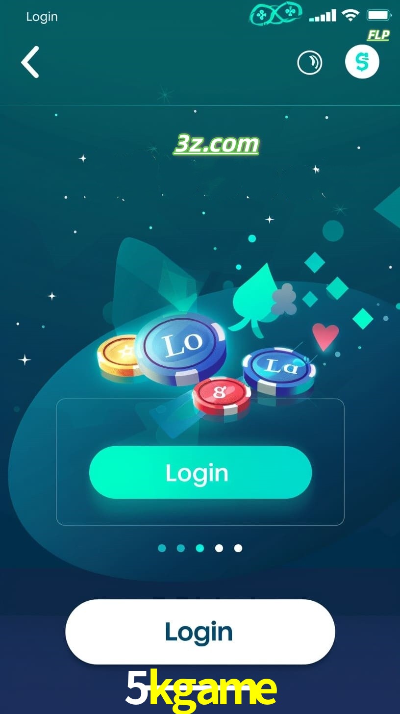 Login no aplicativo de cassino online 5kgame Brasil com bônus de boas-vindas